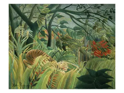 Tropical Storm with Tiger Henri Rousseau